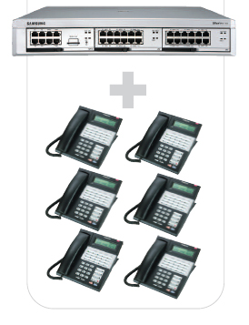 OfficeServ7100 Digital System with Six 28-Button Phones